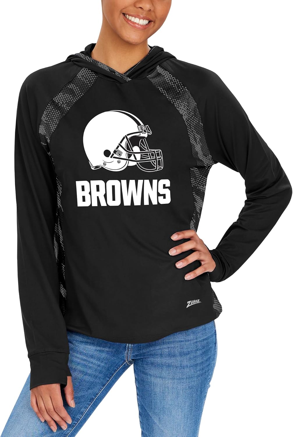 Zubaz NFL womens Elevated Lw Hood With Black Viper Print