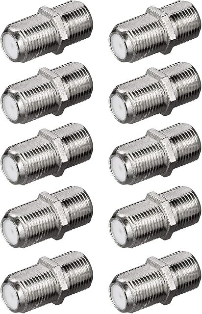 10 x złącze SAT F, przedłużacz kabla | gniazdo F > gniazdo F | adapter TV złącze koncentryczne 2 x gniazdo F | adapter F do kabla antenowego, kabla satelitarnego, kabel koncentryczny, 10 sztuk