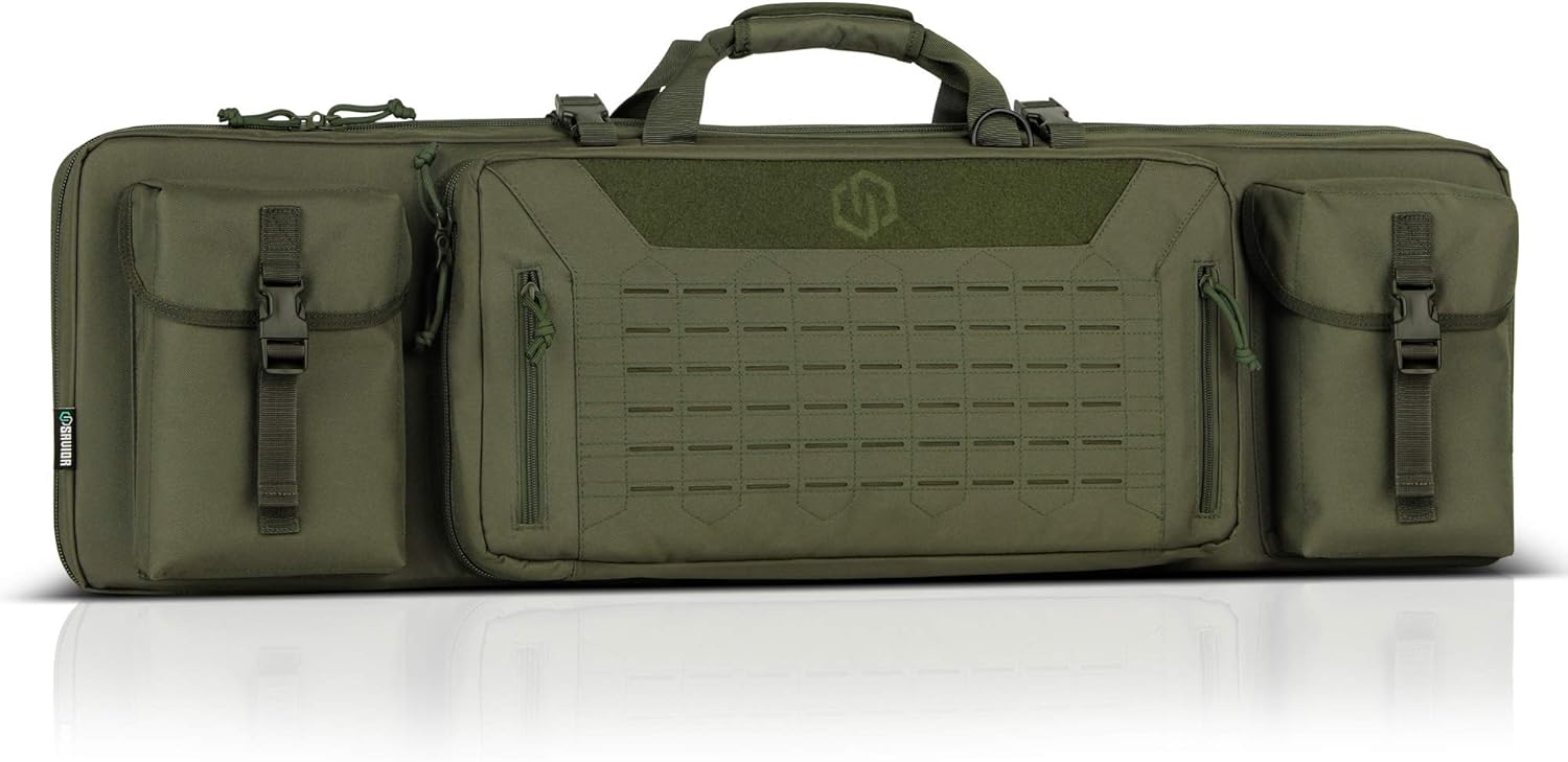 Savior Equipment Urban Warfare Tactical Double Long Gun Bag Case Backpack w/Pistol Handgun