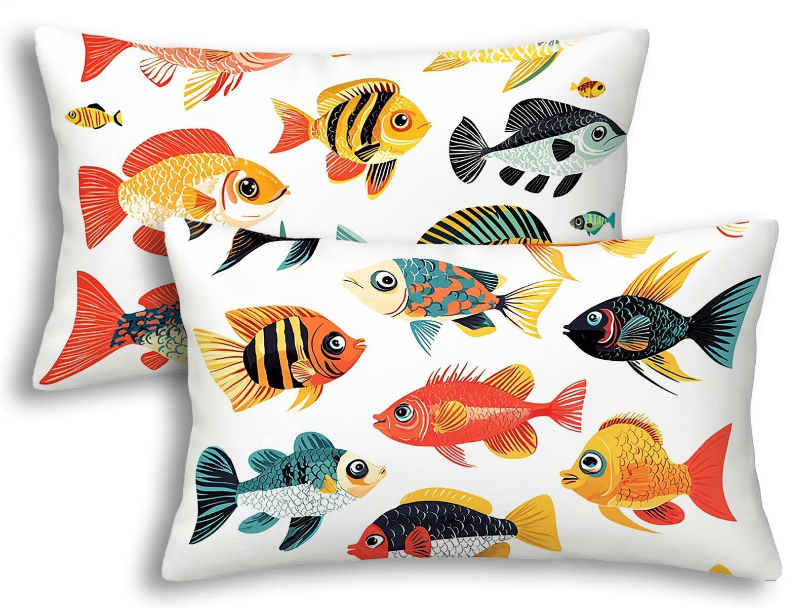 Taie d'oreiller 40x60 blanc lot de 2 animaux pour sublimer votre canapé