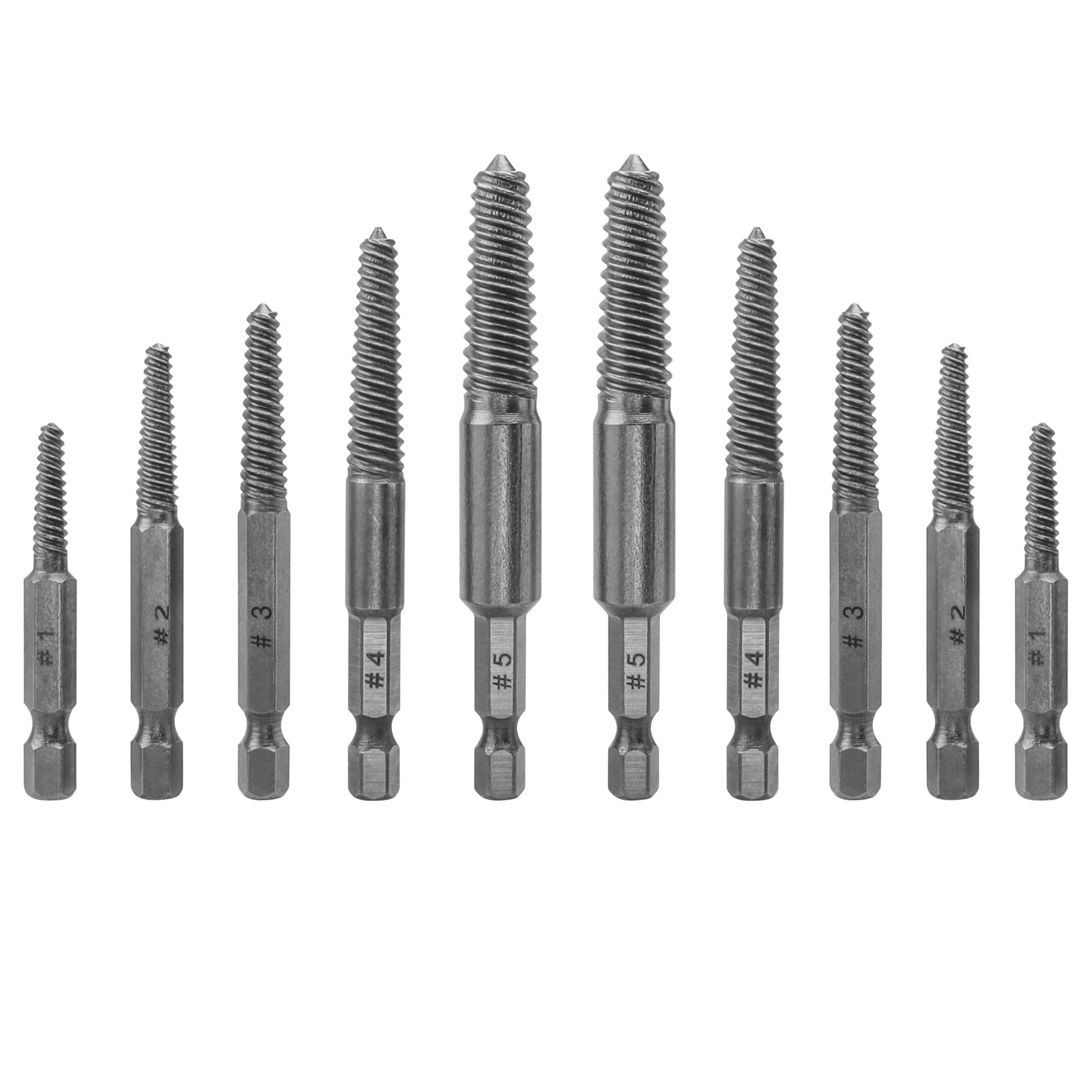 YakamozDamaged Screw Extractor Set,10Pcs Easy out Bolt Extractor Rusty Stripped Screw Removal Tool for Broken Bolts, Stripped Screws, Studs