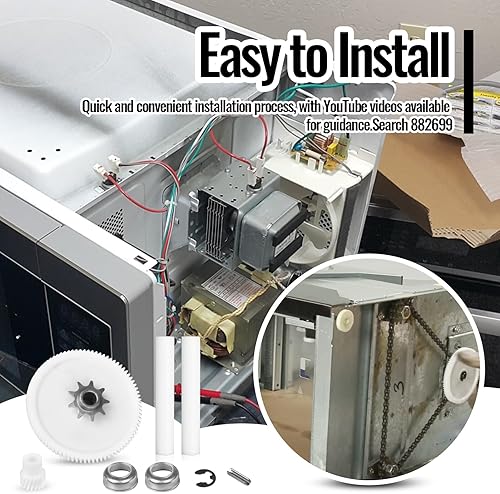 Miniatura 3 de 882699 Kit de engranajes de accionamiento compatible con Whirlpool, KitchenAid, Kenmore, Sears, Jenn-Air, Maytag Compactador de basura, engranaje