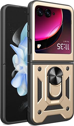 Vista 378 de Carcasa de soporte compatible con Motorola Razr 2023, con cubierta deslizante para lente de cámara compatible con Motorola Razr 40 5G 2023 XT2323-1