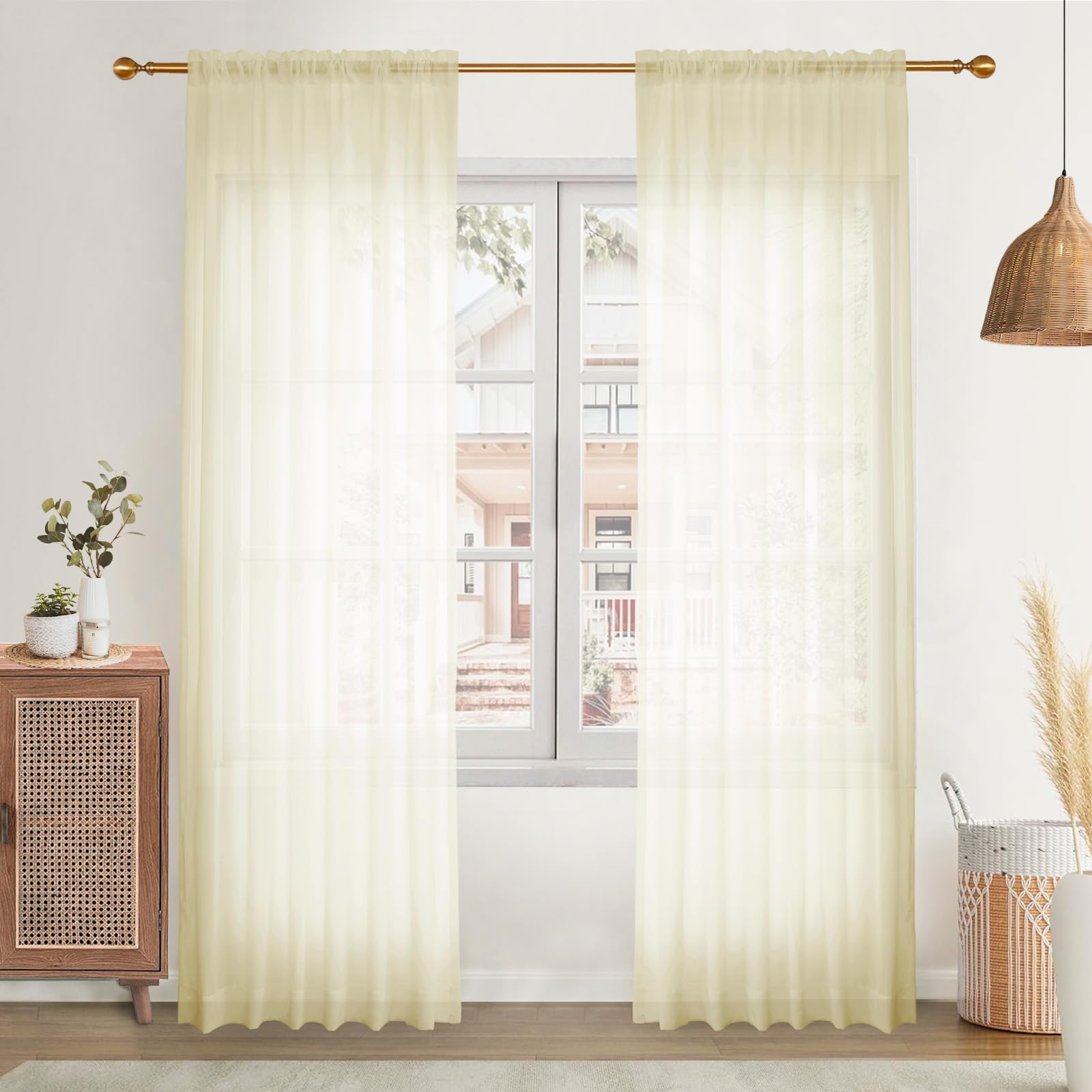 rday カーテン Amazon.com: DotheDrape 84 x 84 inch Semi Sheer Curtain Rod