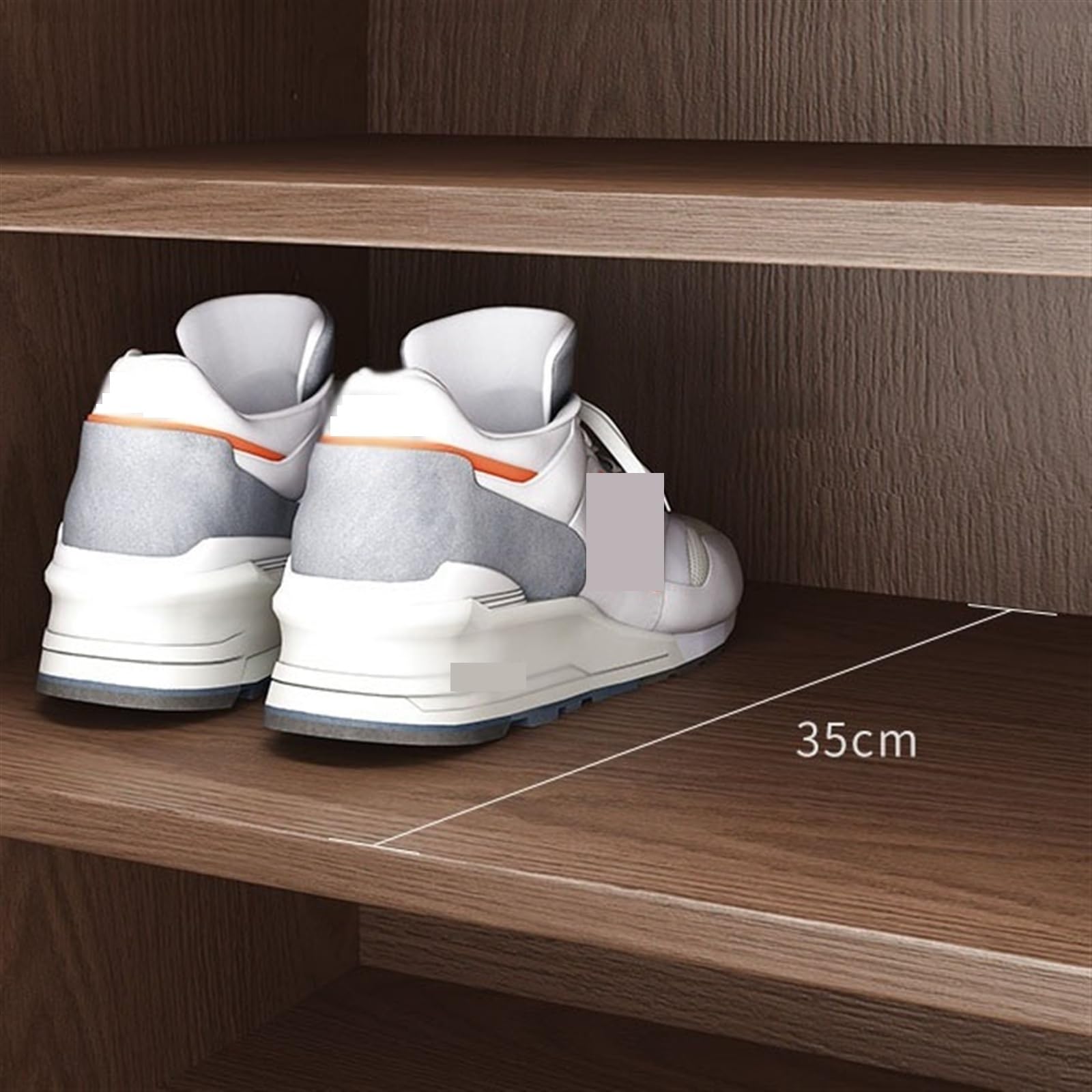 Armadio per Scarpe Organizzatore for scarpiera autoportante a 5 ripiani for ingresso, scarpiera in legno, scarpiera con 2 ante, ripiani regolabili Portascarpe(Bruin,80cm)