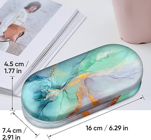 Miniatura 37 de Fintie Funda para lentes de contacto 2 en 1 y funda para gafas, soporte de viaje portátil de doble cara para lentes con espejo integrado, pinzas