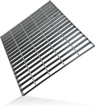 Tongmo 1.9IN Thick Galvanized Steel Drain Grate, B125 Class Sewer Grate, Weather-Resistant Outdoor Drain Cover, Heavy Duty Channel Grate, Silver Square Drainage Grate 19.6 * 19.6 * 1.9IN