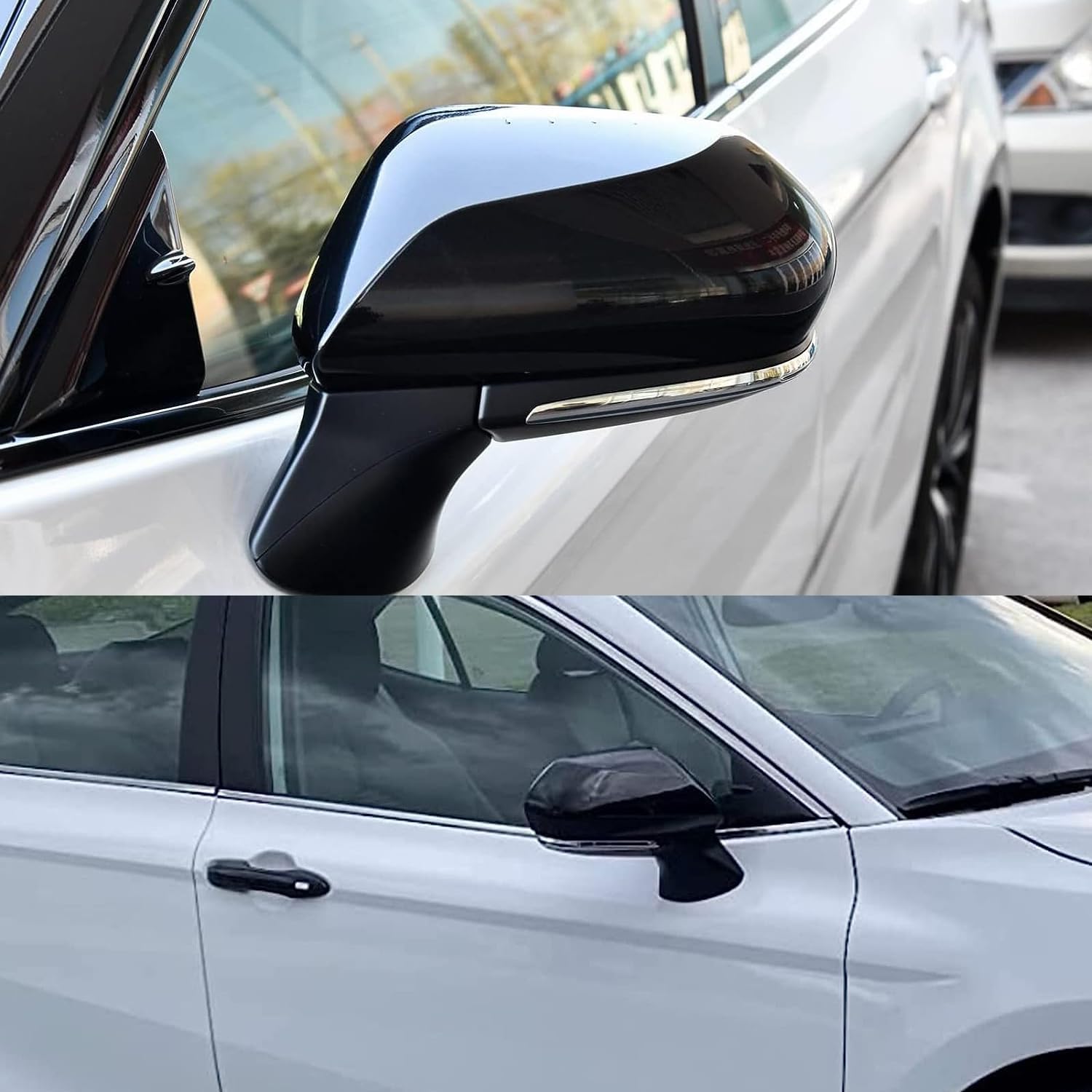 GSRECY Side Door Rear View Mirror Cover Cap Rearview Mirrors Trim Exterior Accessories Compatible with Toyota Camry 2018-2023 Avalon 2019-2022 (Gloss Black)