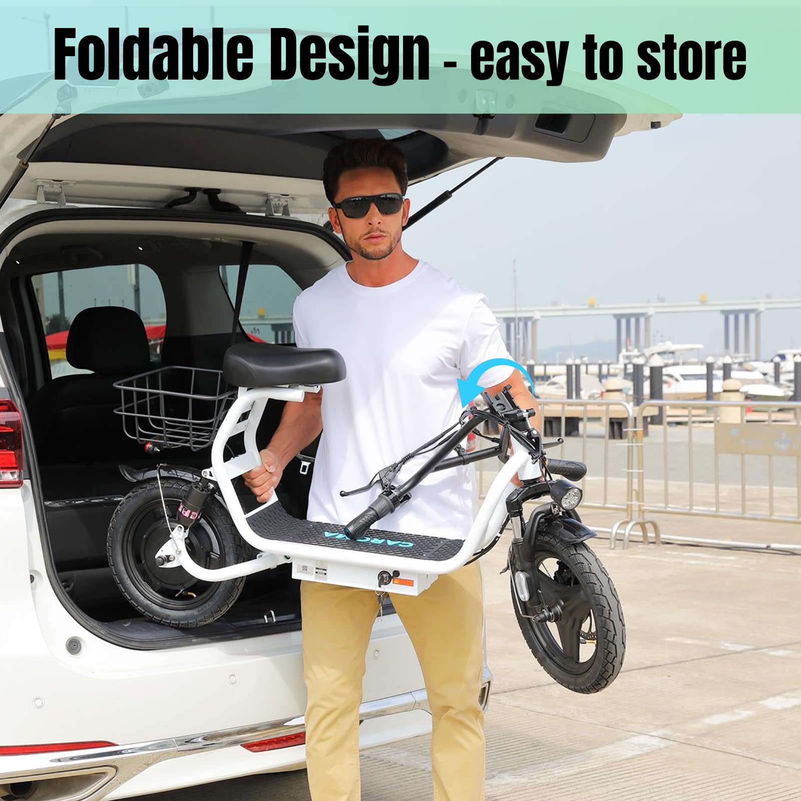 2Pcs Caroma Electric Scooters with Seat, Peak 1200W Electric Scooters for  Adults, 500Wh Battery, 30 Miles Range, 20 MPH Top Speed, 14