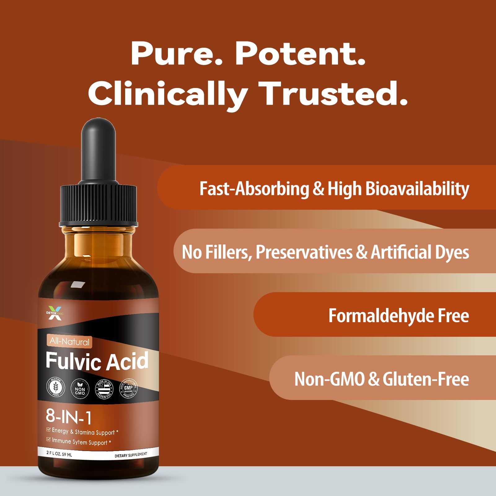 Fulvic Humic Acid + Herbal Extract Drops for Energy 2oz — Amazon image 5