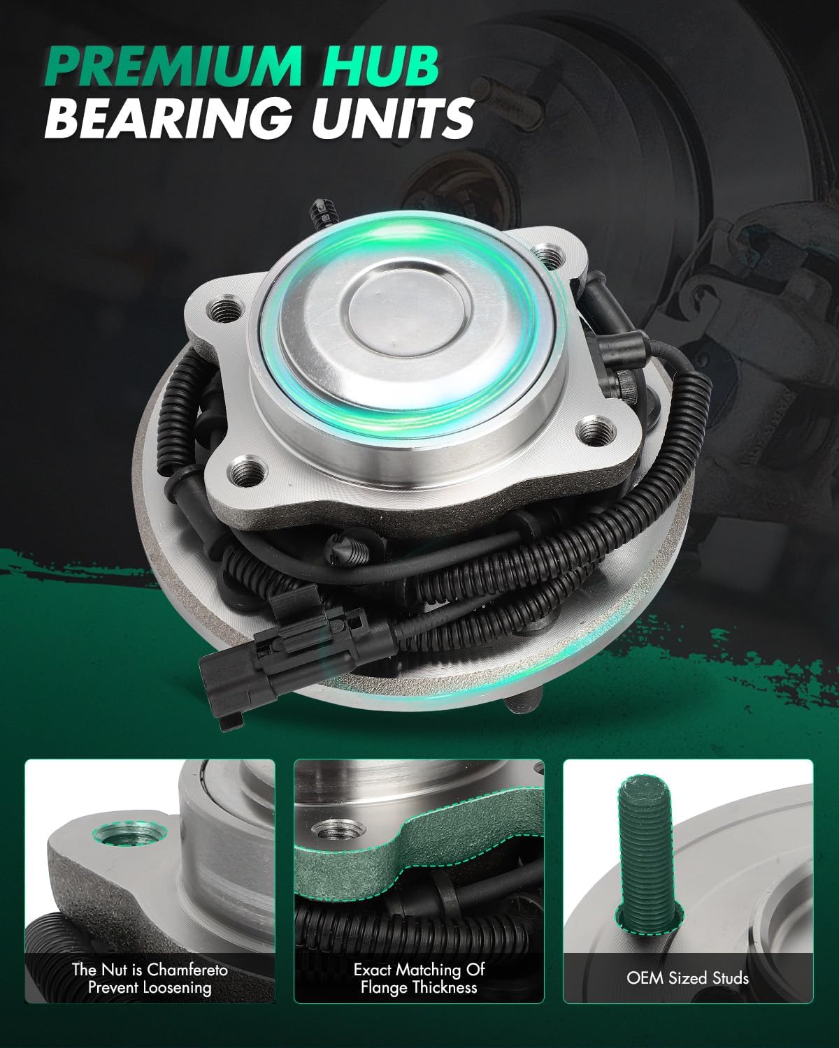 SCITOO 1pc Rear Wheel Bearing Hub Assembly 512493 fit for chrysler Town & Country 2012-2016, for Dodge Grand Caravan 2012-2020, for Ram C/V 2012-2015, for Volkswagen Routan 2012-2013, W/ABS 5 Lugs