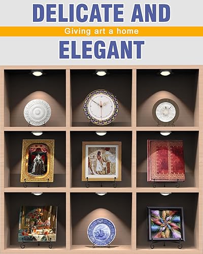 Miniatura 2 de Lzerking Soporte de exhibición de 8 paquetes, soporte plegable de hierro de 12 pulgadas, soporte de fotos para exhibición, caballete negro para