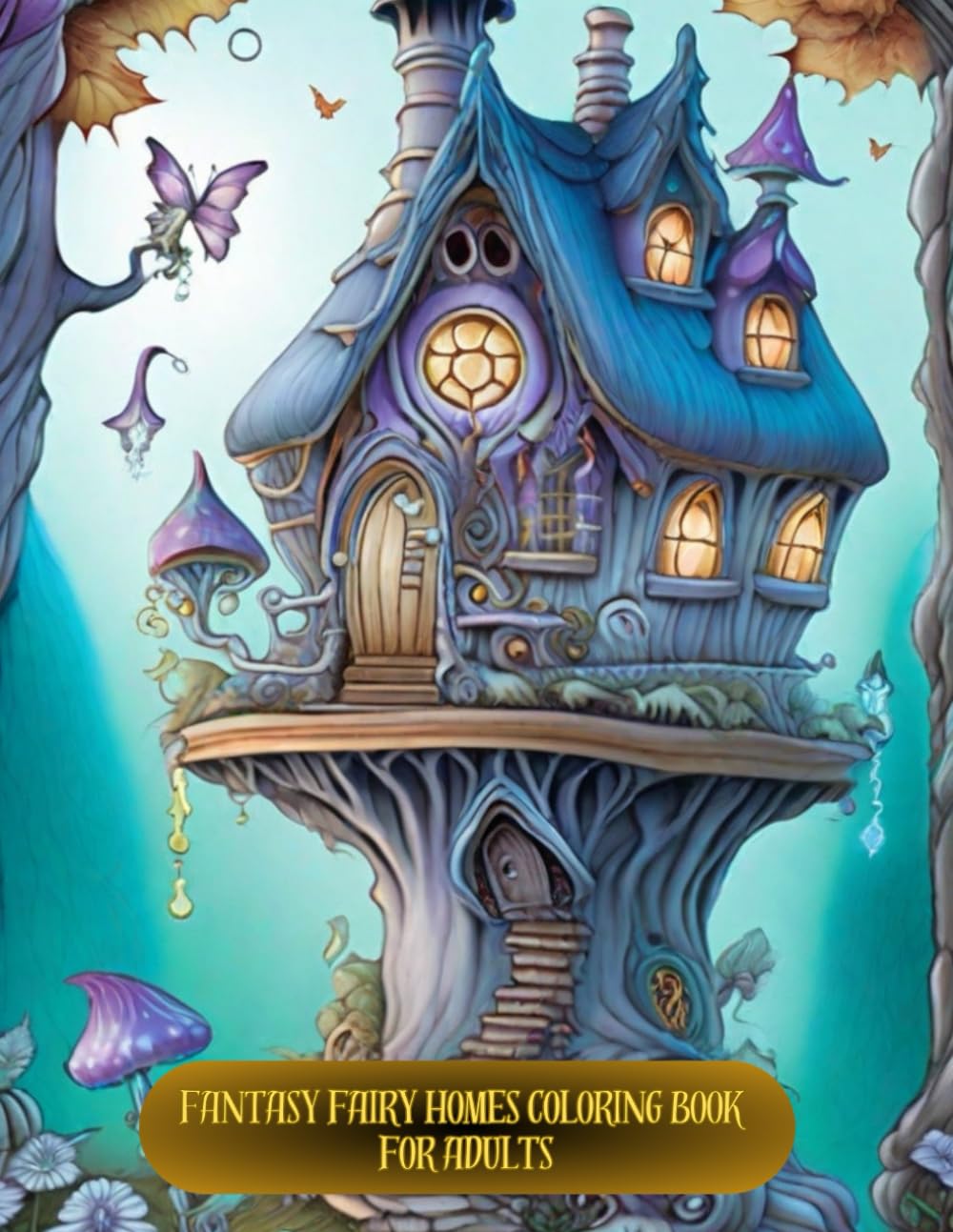 Fantasy Fairy Homes Coloring Book for Adults: Pages- 201, Size- 8.5 x 11 in, Full of Whimsical Black Line and Grayscale illustrator Images.