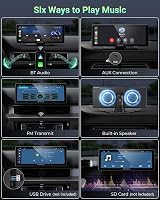 aphqua 10.26" Hordozható Autós Kijelző Apple CarPlay Android Auto GPS Navigáció Bluetooth Érintőképernyő IPS Touchscreen USB AUX FM 6