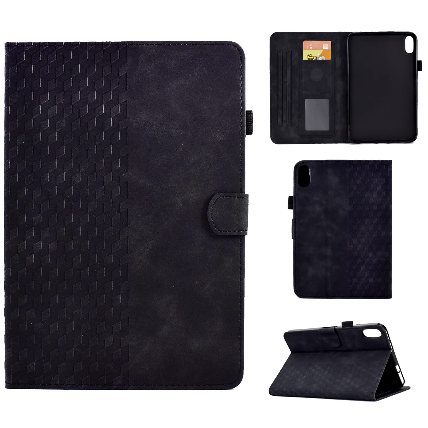 CASAFUNY Hülle für Lenovo Tab P11/P11 Plus 11 Zoll(TB-J606/TB-J607/TB-J616), PU Leder Tablette Schützhülle Multi-Winkel Ständer Cover Case mit Auto Schlaf/Wach für Lenovo Tab P11&P11 Plus 2021,Schwarz