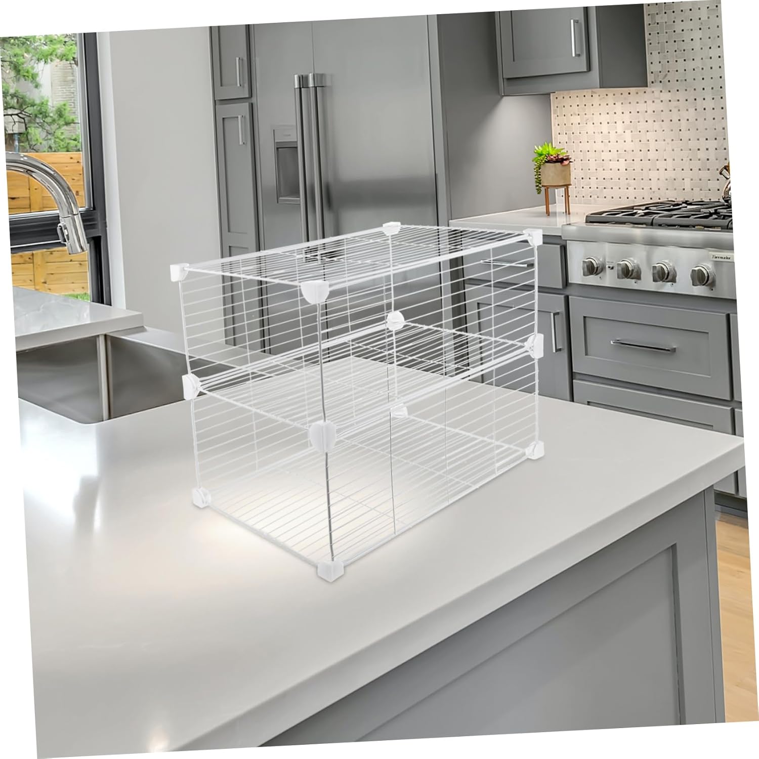 Unomor Refrigerator Divider Organizer Multi-Layer Wire Shelf Separator for Freezer Storage Adjustable Fridge Compartment Separator Sturdy Plastic for Kitchen Organization