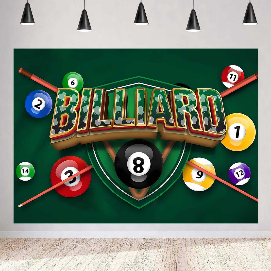 BELECO 7x5ft Billiard Hall Backdrop - Pool Table Photography Background For Parties And Studio