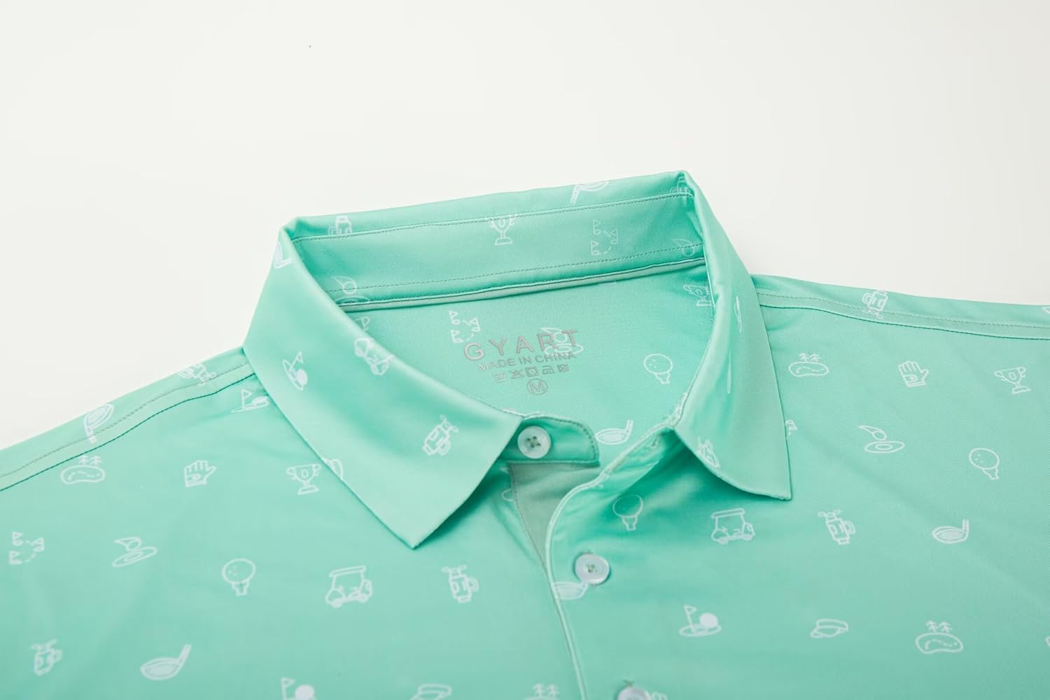 Mens Golf Shirts Quick Dry Moisture Wicking Casual Short Sleeve Performance Athletic Print Collared Stylish Men Polo Shirt - Image 2