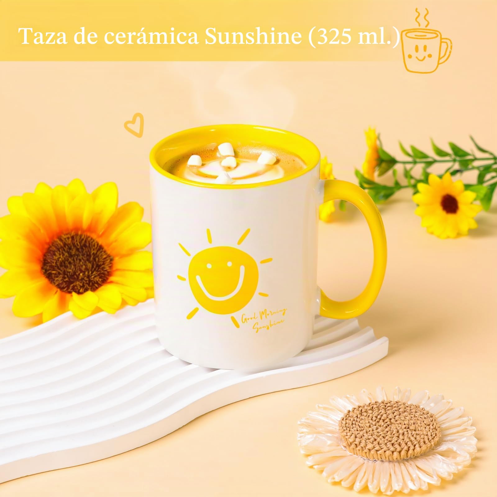 Regalos de girasoles para mujeres, set de regalo de taza Sunshine para mujeres, regalos de buena recuperación, regalo de cumpleaños personalizado para novia, mejor amiga, hermana, madre y