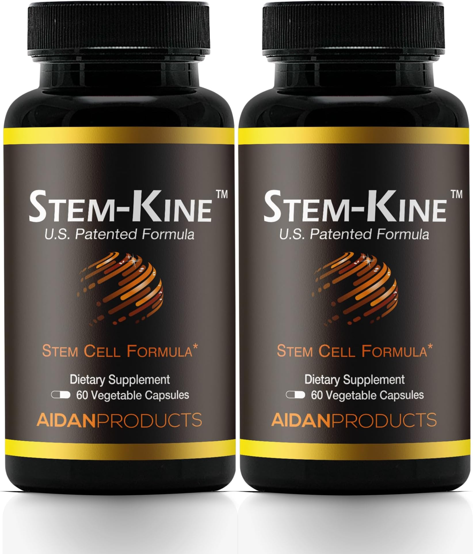 Stem-Kine Stem Cell Supplements, Clinically Proven to Increase Circulating Stem Cells, Pack of 2, Promoting Healing and Anti-Aging, 2 Pack of 60 Capsules Each