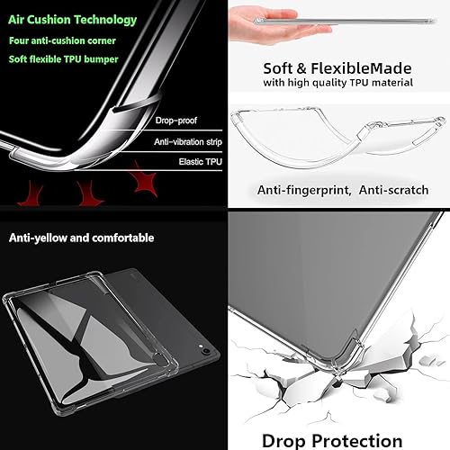 Miniatura 6 de UUcovers Funda transparente para tableta Samsung Galaxy Tab S9 de 11 pulgadas (versión 2023) (modelo SM-X710X716BX718U) con soporte para bolígrafo
