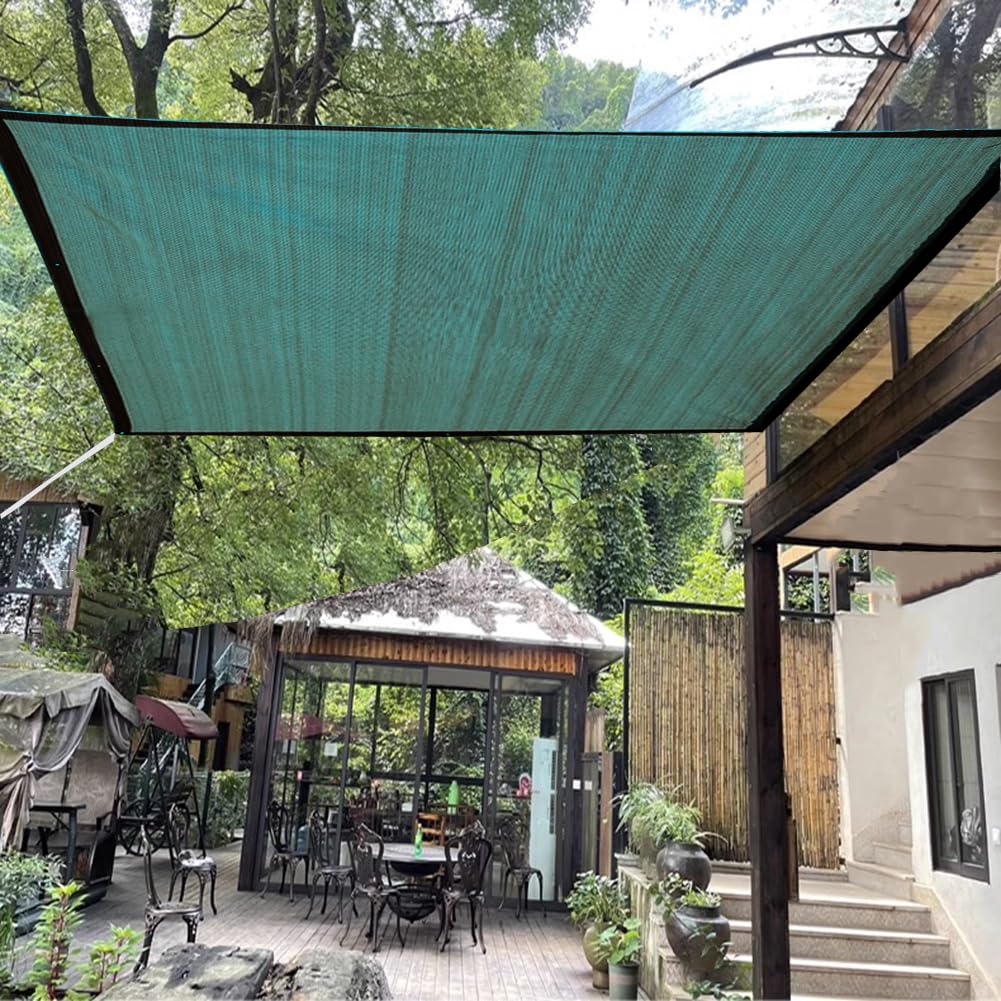 Shade Cloth Net, Green Sun Shade Cloth with Grommets for Outdoor ion, Multiple Sizes(6x6m(19.7*19.7ft))