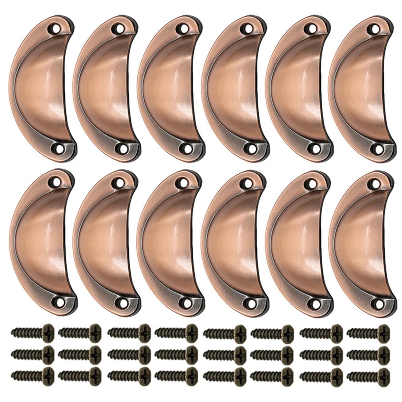 ZHSOAO 10 Pcs Retro Cabinet Pull Drawer Knobs Vintage Shell Designed Semi Circular Furniture Parts Kitchen Cupboard Hardware for Cabinet Cupboard