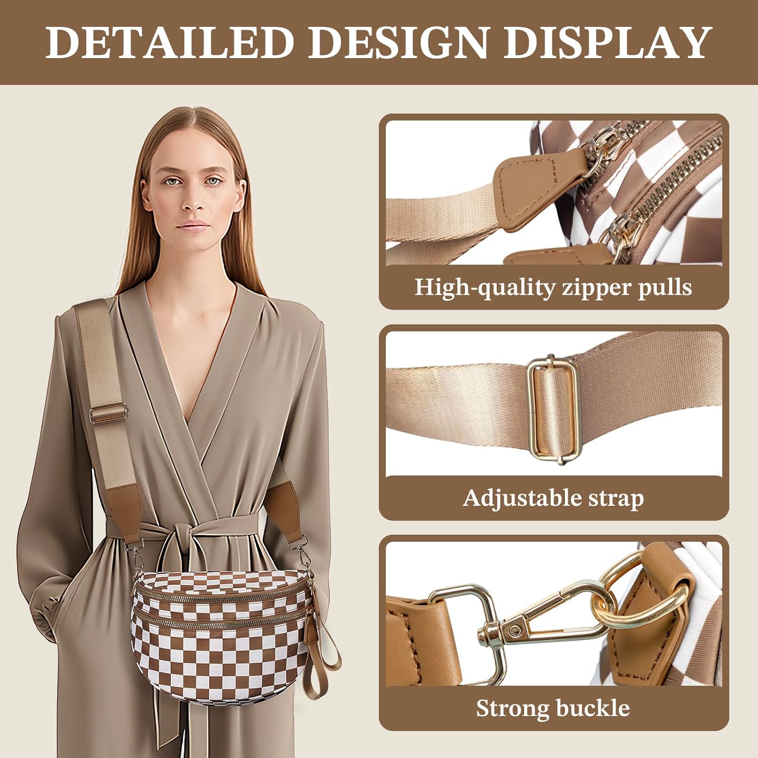 Comfort Nylon Crossbody Bag, Casual Shoulder Handbag Wallet, Soft Convenient Bum Bag Fanny Packs Belt Purse for Women