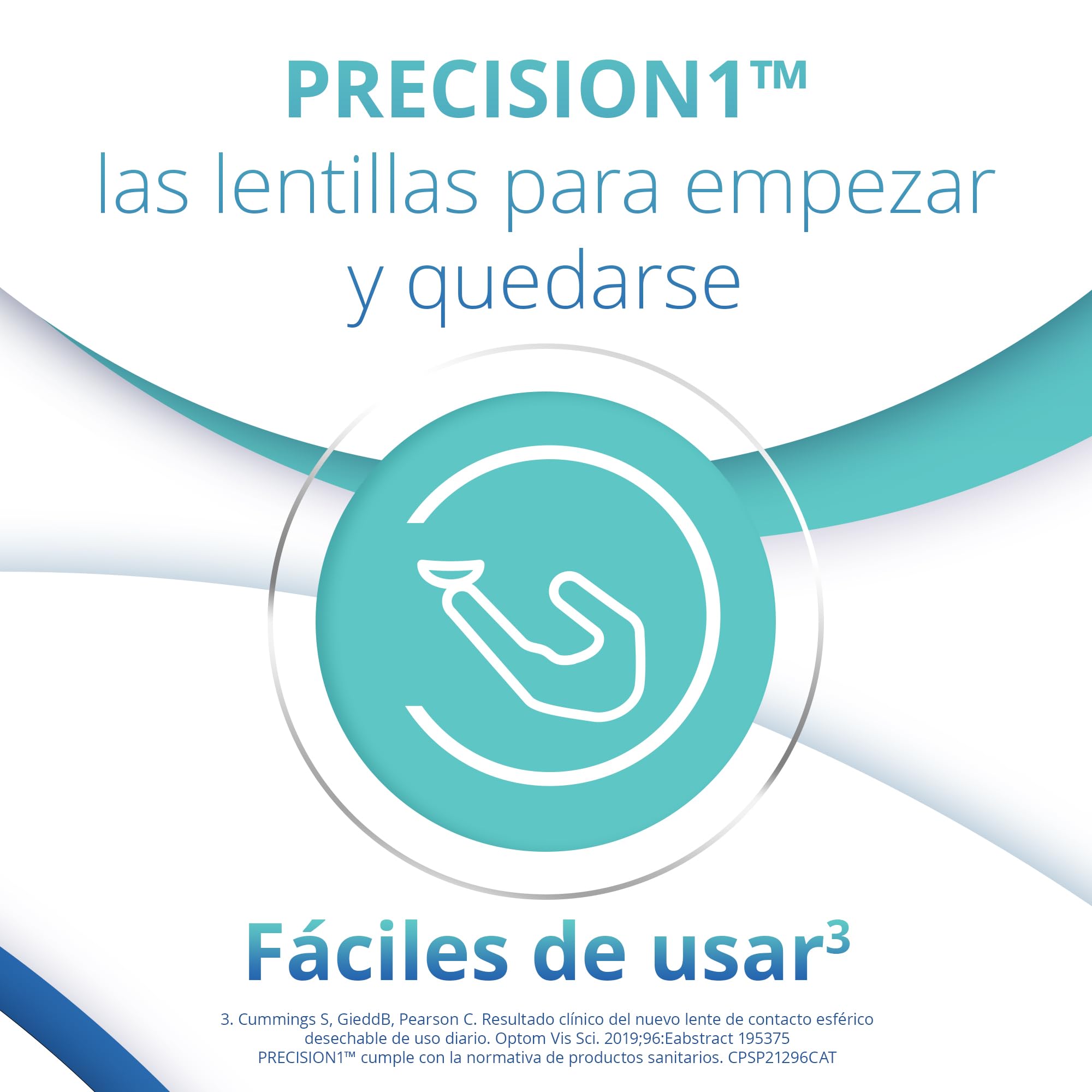 PRECISION1 Lentes de contacto de reemplazo diario, Pack de 30, R 8.3 mm, D 14.2 mm, -3.00 Diopt