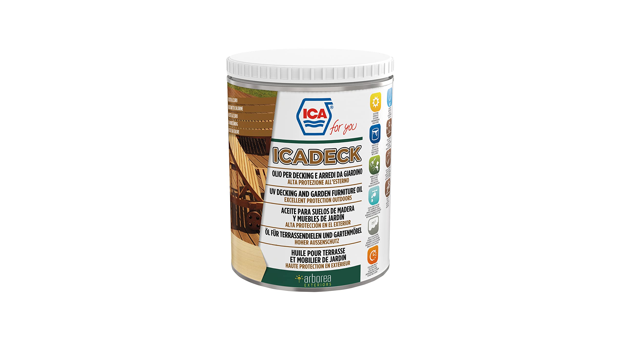 Olio All'Acqua per Decking e Arredi da Giardino, Neutro, 2.5 L - DCK00-0250