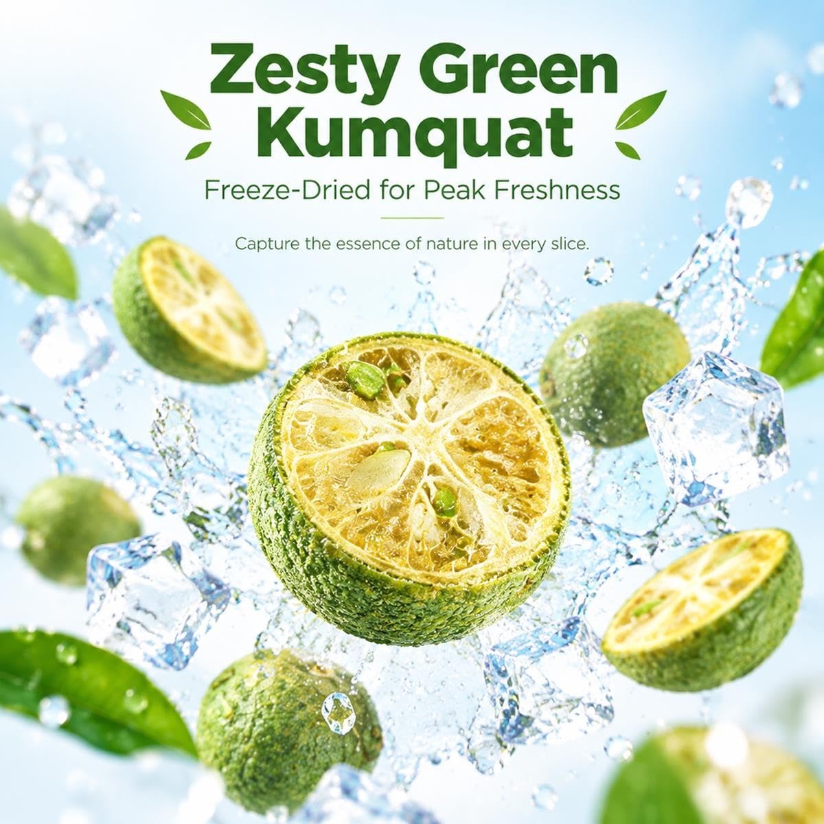 Kumquat Verdi a Metà Liofilizzati, Frutta per Tè e Bevande, 500g