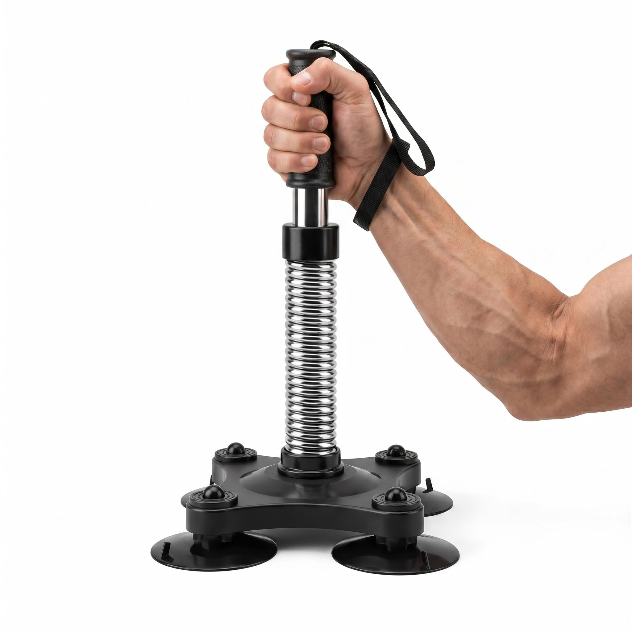 MYHEART Arm Wrestling Trainer Forearm Exerciser Equipment With Heavy Duty Carbon Steel Spring And 4 Suction Cups, Wrist Muscle Developer Strength Home Fitness Gym For Men And Women 35-40 LB-image-13