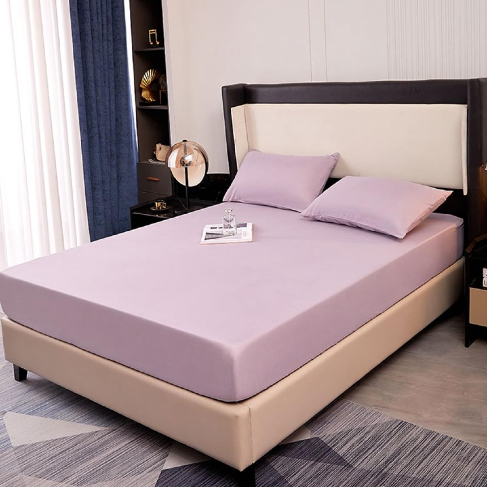 FCLDESHOP Drap de Lit Protège Matelas,Draps-Housses imperméables de Couleur Unie, taie d'oreiller de Protection de Matelas d'urine de Poche Profonde pour Enfants âgés, Vert foncé, 180 * 200 cm (3pcs)
