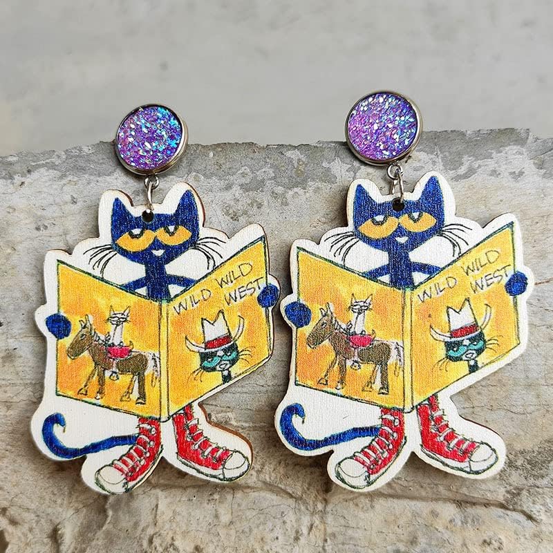 Teacher Earrings for Women Wooden image 4