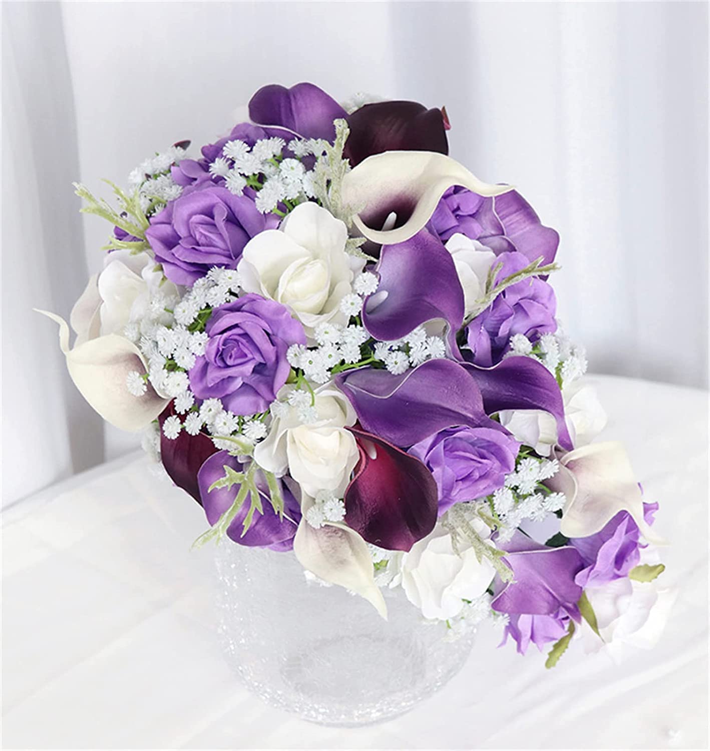 12 Bouquets Fiori Artificiali Calla ODIWEN - 34cm, 7 Steli Per Mazzo - Decorazione Interni Ed Esterni - Foto 8