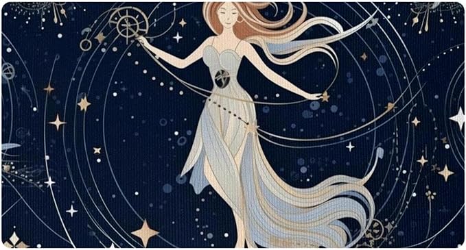 Kitchen Mats with Virgo Zodiac Sign Girls - Anti Fatigue Floor Rug, Non-Slip and Waterproof, Perfect for Kitchen Floor Home Laundry
