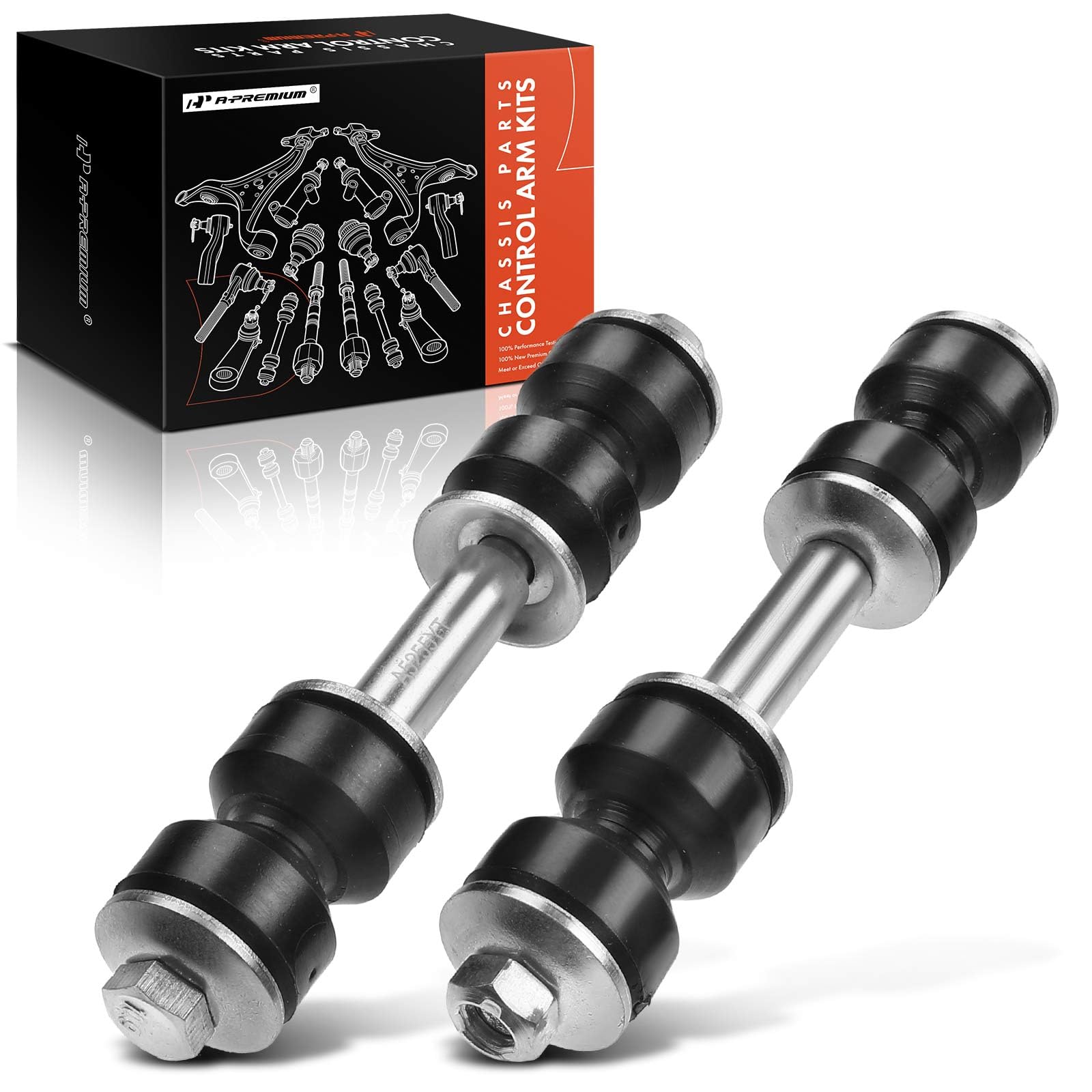 A-Premium 2 x Front Sway Bar Links Stabilizer Bar Links, Compatible with Ford Mustang, Falcon, Sprint, Cadillac DTS, Eldorado, DeVille, Nissan 200SX, 710, Buick Electra, Mercury Comet, Plymouth Cuda