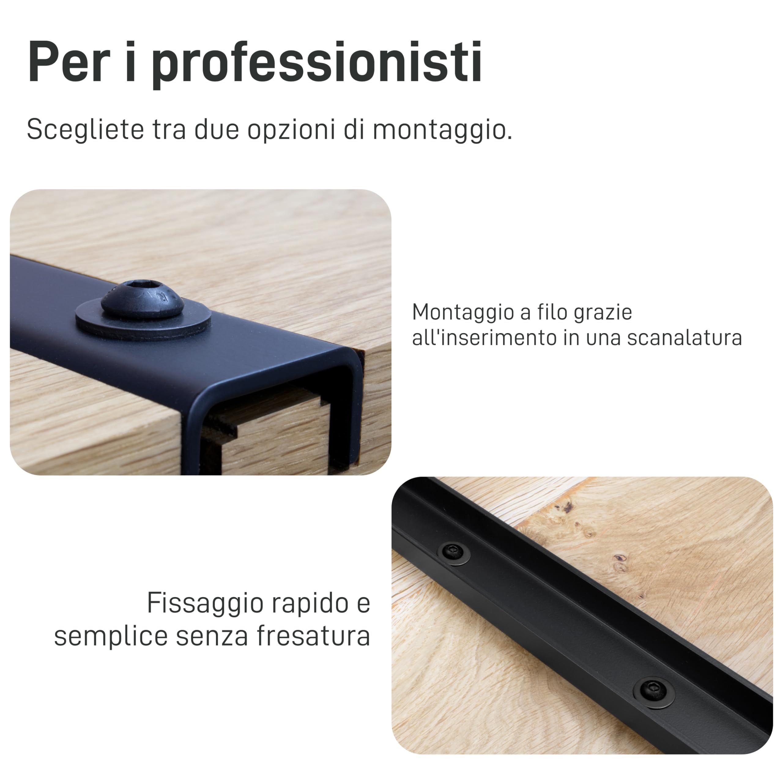 3 strisce a forma di U per tavoli, accessori da tavolo, supporto per profilo, profilo di rinforzo, profilo a U, traverso, profilo a scanalatura (lunghezza 60 cm, set da 3)