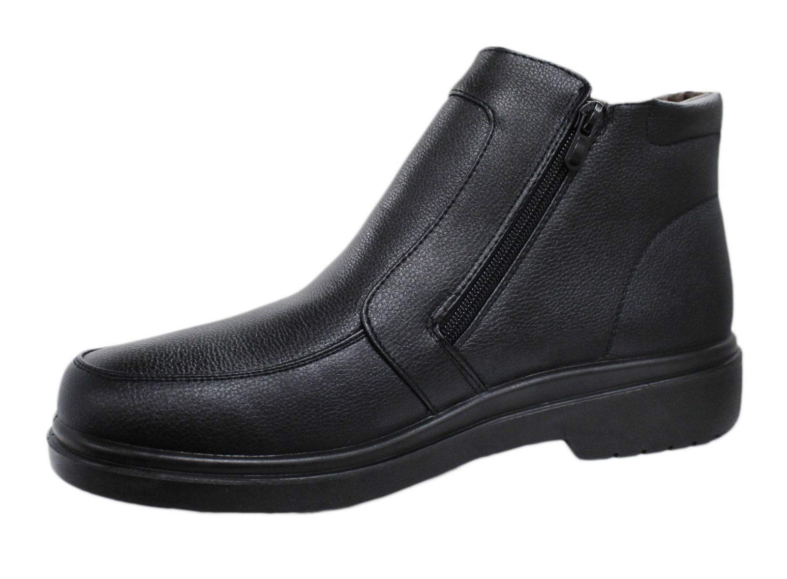Evoga Scarpe stivaletti uomo invernali Chelsea termiche con pelliccia interna