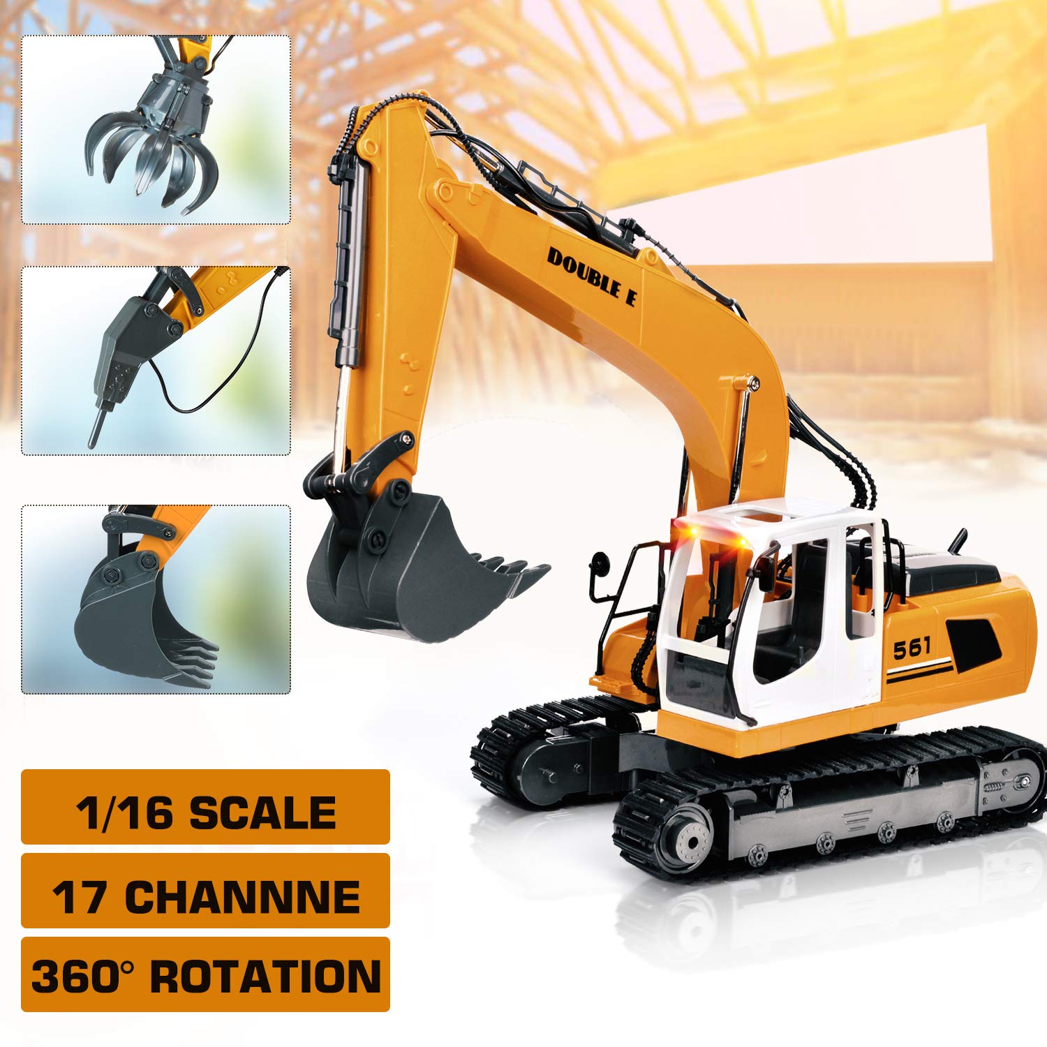 Double E 17 Channel Full Functional RC Excavator Metal Shovel