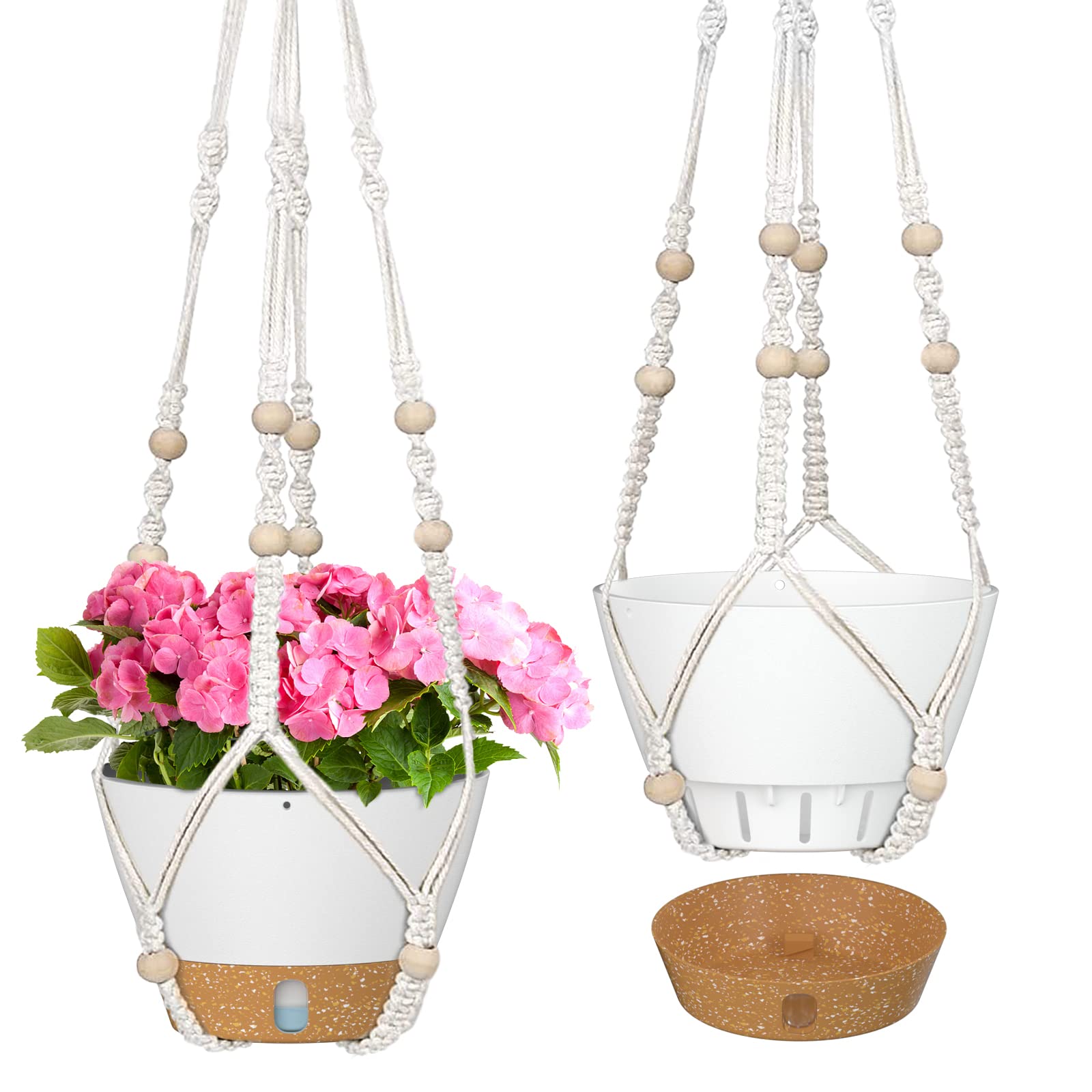 Snapklik.com : ZMTECH 2 Pack 10 Inch White Hanging Planters