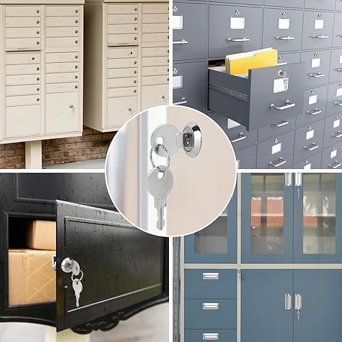 Miniatura 7 de Cam Locks - Cerradura de gabinete con llave igual, cilindro de 58 pulgadas de longitud. Se adapta a un grosor máximo del panel de 38 pulgadas, 2