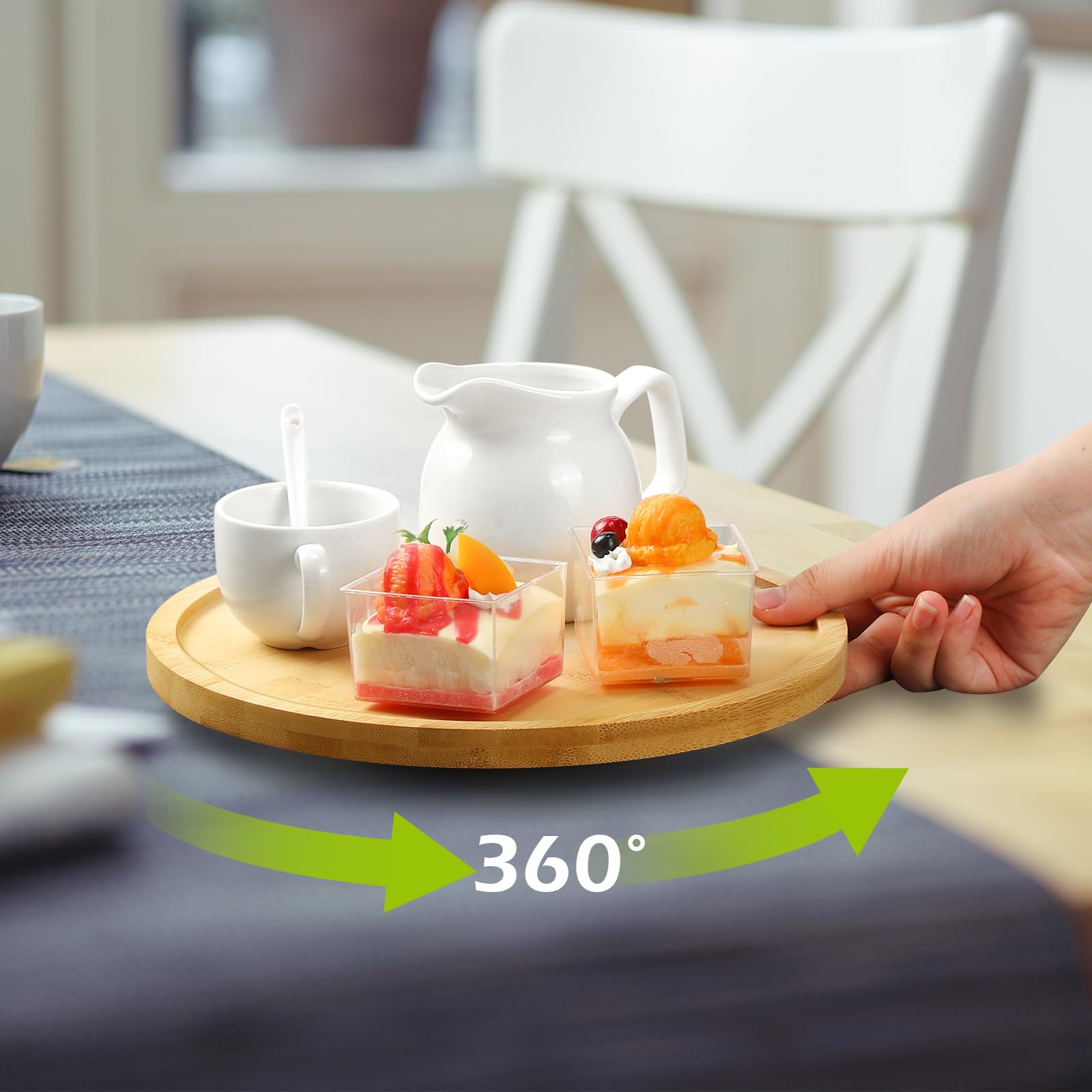 Mumufy Lazy Susan Lot de 6 plateaux tournants pour comptoir de cuisine, garde-manger, armoire (25,4 cm, bambou)
