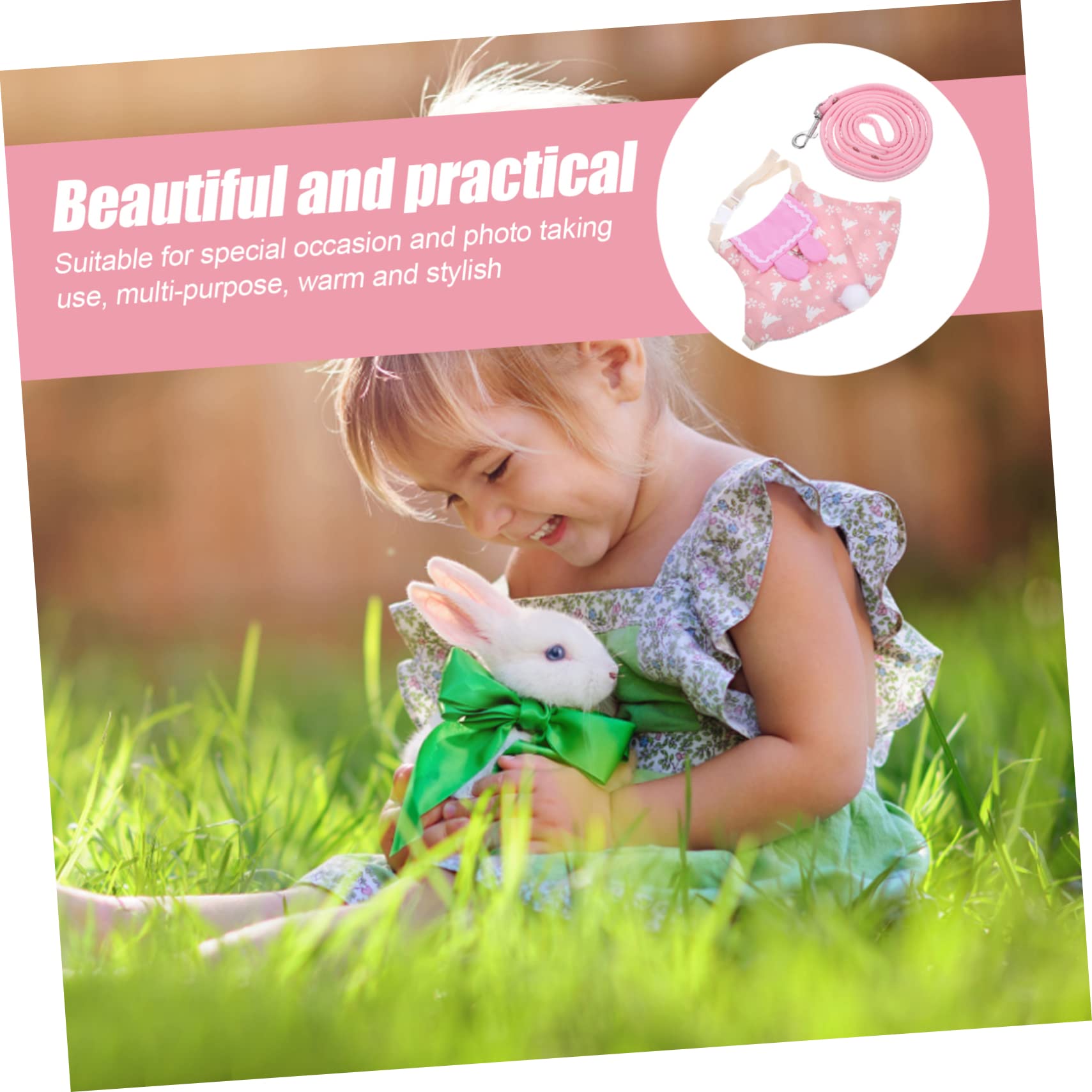 BESPORTBLE 4sätze Bunny Kit Für Haustiere Süßes Und Atmungsaktives Kaninchengeschirr Mit Leine Für Kleine Haustiere Wie Zwergkaninchen Und Andere Kleintiere