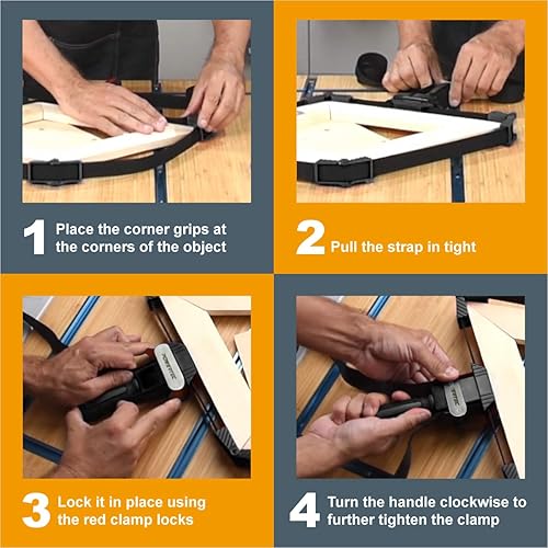 Miniatura 5 de POWERTEC Abrazadera de banda de liberación rápida 71017V Soporte de correa de sujeción para marco de carpintería (paquete de 2)