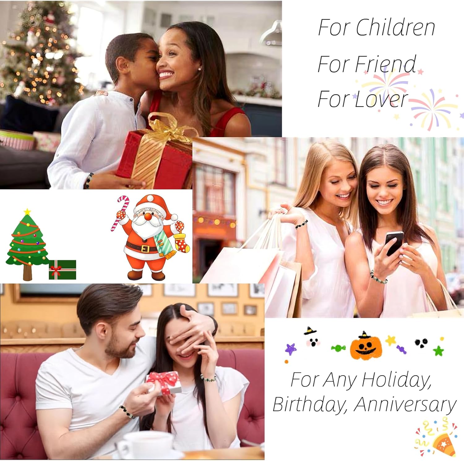 H-M1 Hand Made Natural Stretch Stone Bracelet, Unique Beaded Gifts for Christmas Stocking Valentines. Bracelets for women, Beach Bracelet and Accessories for women - Image 6