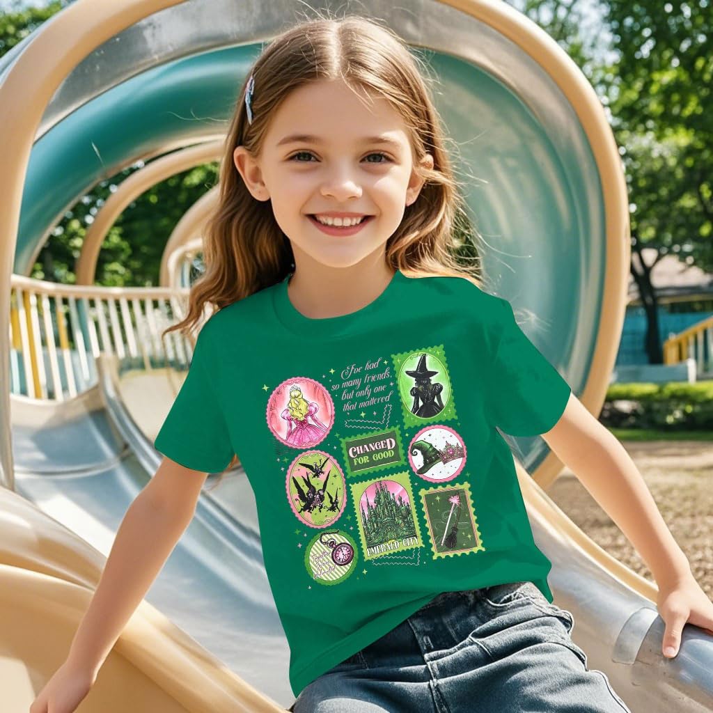 Girl Musical Shirt Magical Witch and Princess T Shirts Pink Green Tees Movie Short Sleeve Tops - Image 3