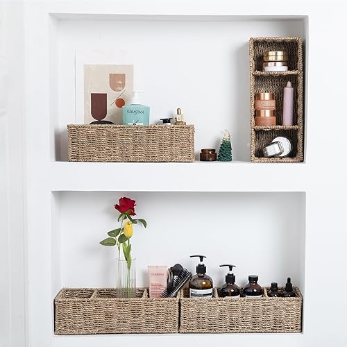 Miniatura 2 de Cesta de mimbre para inodoro, cesta de mimbre pequeña, cesta de almacenamiento de mimbre para tanque de inodoro, cesta de almacenamiento de hierba