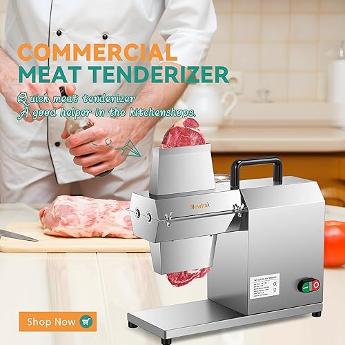 Miniatura 7 de Newhai Máquina ablandadora de carne comercial, herramienta eléctrica para aplanar carne, herramienta ablandadora de alta resistencia, acero