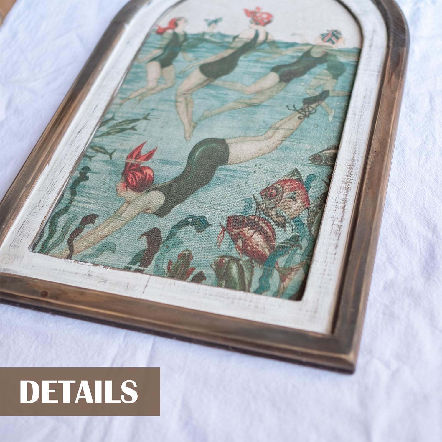INSOVITA Swimming Wall Decor, Large Vintage Bathroom Decor, Coastal